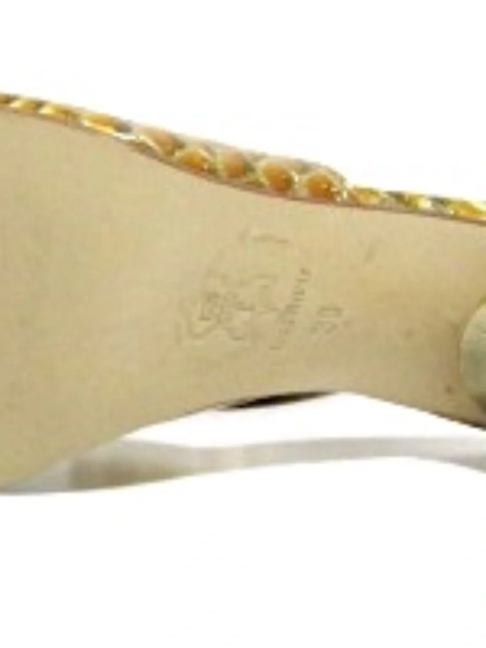 Ercoli NWOT Gold Fishscale Patterned Italian Leather Sandals, Size EU36 - Picture 8 of 8